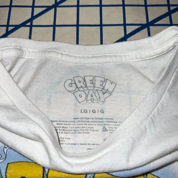 Green Day Dookie Shirt Mens Large White Graphic Tee Rock Band Y2K Concert 17295 - Picture 5 of 6